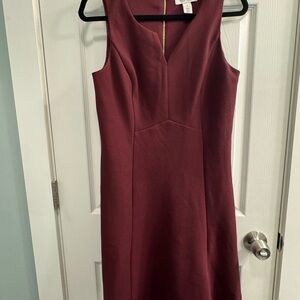 White House Black Market Rich Burgundy Midi Dress